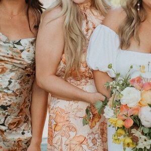 Midi floral dress halter neck